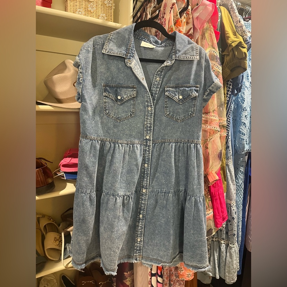 Tiered Denim Dress
